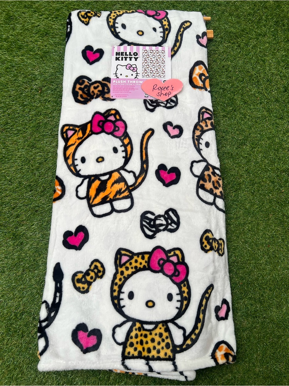 Hello Kitty Leopard Plush Throw Blanket